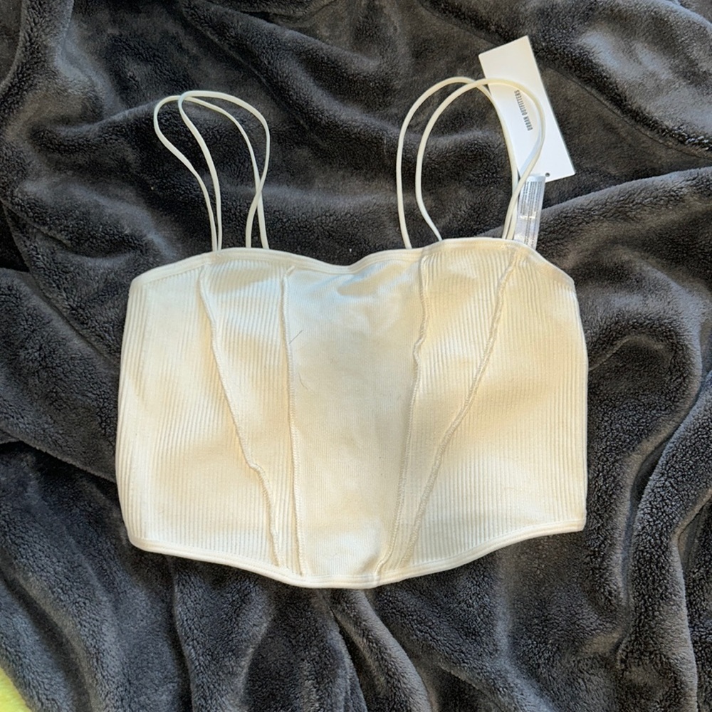 URBAN OUTFITTERS cream crop top